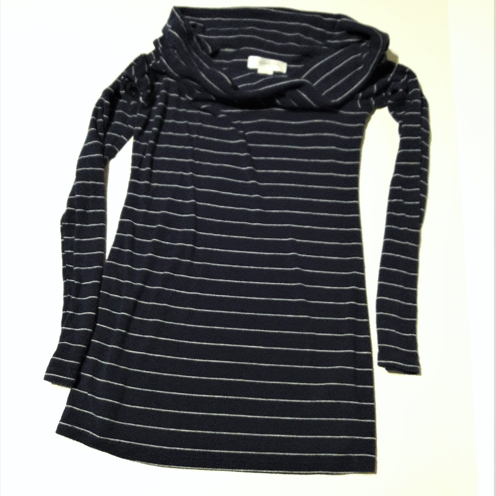 Cowl Neck Black & White Maternity Top XS